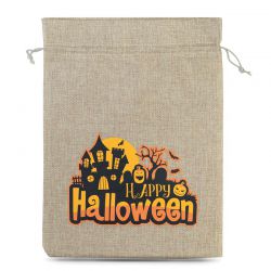 Halloween Burlap Bag (No.1) 30 x 40 cm - natural Jute Bags