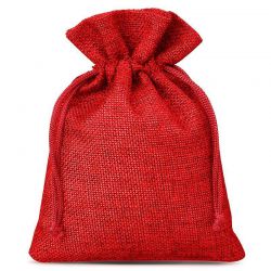 Burlap bags 10 x 13 cm - red Small bags 10x13 cm