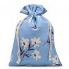Bag like linen with printing 22 x 30 cm - natural / blue flowers Blue bags