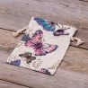 Pouches like linen with printing 13 x 18 cm - natural / butterfly Printed organza bags