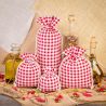 Pouches like linen with printing 12 x 15 cm - natural / red trellis Pet products