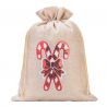 Burlap bag 26 cm x 35 cm - Christmas, Lollipop Christmas bag