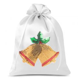 Satin bags 26 x 35 cm - Christmas, Bells Christmas bag