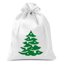 Satin bags 26 x 35 cm - Christmas tree Christmas bag