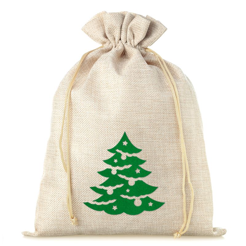 1 pc Burlap bag 30 cm x 40 cm - Christmas tree