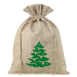 Burlap bag 26 cm x 35 cm - Christmas tree Christmas bag