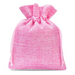 Burlap bag 12 cm x 15 cm - light pink