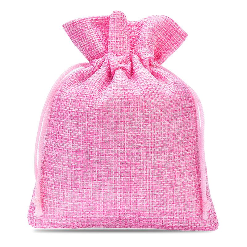 10 pcs Burlap bag 12 cm x 15 cm - light pink