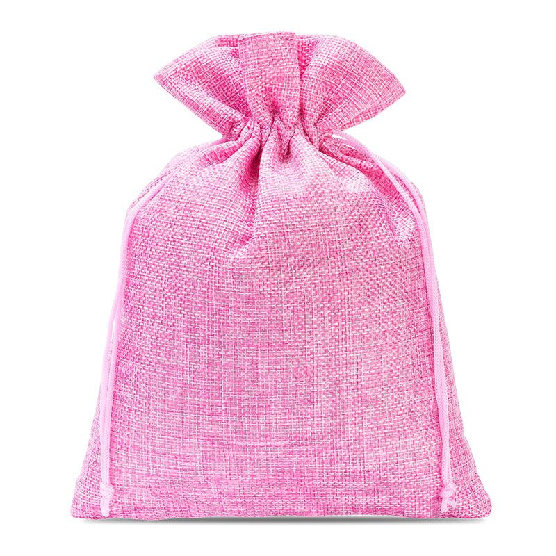 5 pcs Burlap bag 15 cm x 20 cm - light pink 