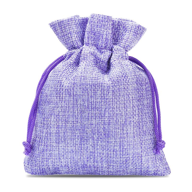 Burlap bag 12 cm x 15 cm - light purple Light purple bags