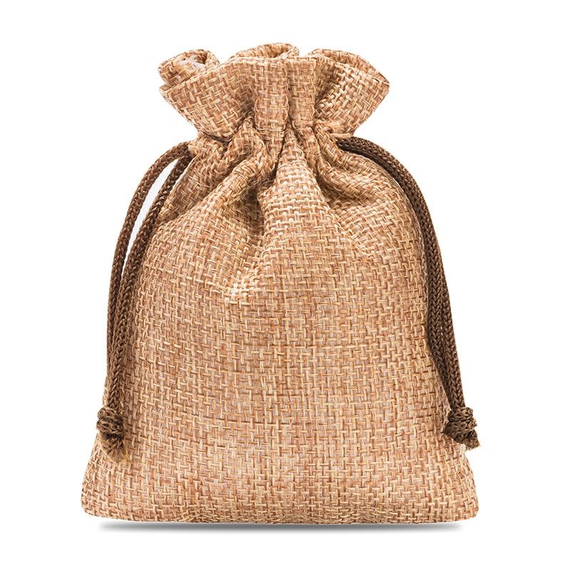 Burlap bag 8 cm x 10 cm - light brown Brown bags
