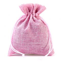 Burlap bag 6 cm x 8 cm - light pink Baby Shower