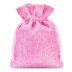 Burlap bag 6 cm x 8 cm - light pink Pink bags