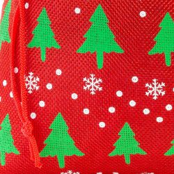 Jute bag 26 cm x 35 cm - red / Christmas tree All products