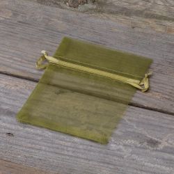 Organza bags 7 x 9 cm - olive green Table decoration