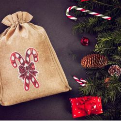 Burlap bag 30 cm x 40 cm - Christmas, Lollipop Occasional bags