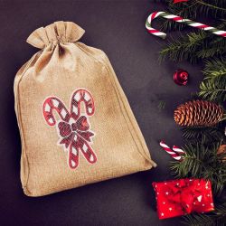 Burlap bag 26 cm x 35 cm - Christmas, Lollipop Occasional bags