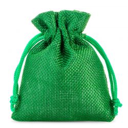 Burlap bags 8 x 10 cm - green Green bags