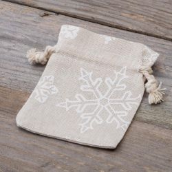 Pouches like linen with printing 12 x 15 cm - natural / snow Industries & Packaging for...