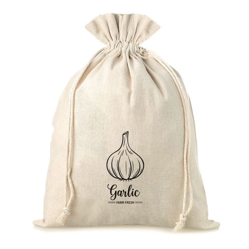 1 pc Bag like linen with printing 22 x 30 cm - for garlic (EN)