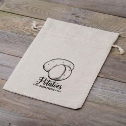 Bag like linen with printing 35 x 50 cm - for potatoes (EN) Bags with quick and easy closure