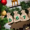 Advent calendar jute bags sized 11 x 14 cm - natural + green numbers All products