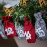 Burgundy & Silver Advent calendar jute bags (12 x 15 cm) + white numbers All products