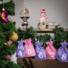 Advent calendar jute bags, sized 12 x 15 cm, pink and violet + white numbers Occasional bags