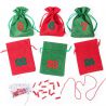 Advent calendar jute bags, sized 12 x 15 cm - green and red + red and green numbers Christmas bag