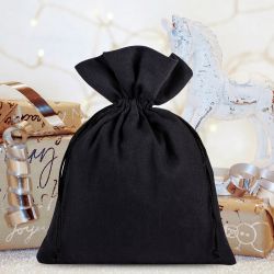 Cotton pouches 15 x 20 cm - black Medium bags 15x20 cm