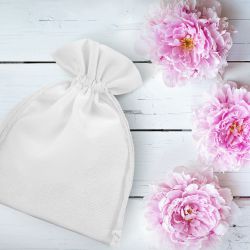 Cotton pouches 10 x 13 cm - white Women's Day