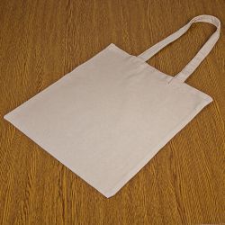 Cotton grocery tote bag 38 x 42 cm with long handles - natural Large bags