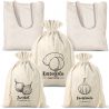 Grocery like linen bags (3 pcs) and cotton shopping bags (2 pcs) (DE) Cotton bags