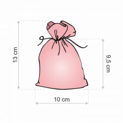 Organza bags, sized 10 x 13 cm, white with print Small bags 10x13 cm