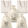 Grocery like linen bags (3 pcs) and cotton shopping bags (2 pcs) (EN) Cotton bags