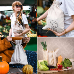 Grocery like linen bags (3 pcs) and cotton shopping bags (2 pcs) (EN) Home