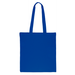 Cotton grocery tote bag 38 x 42 cm with long handles - blue Cotton bags