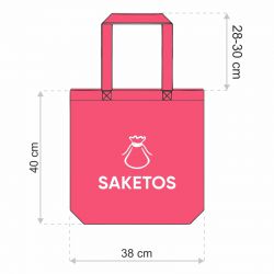 Cotton grocery tote bag 38 x 42 cm with long handles - blue Hotel accessories