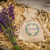 Pouches like linen with printing 9 x 12 cm - natural / lavender Holidays and special occasions