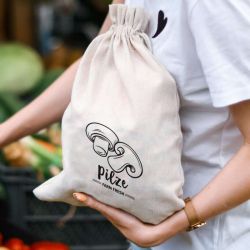 Bag like linen with printing 22 x 30 cm - for mushrooms Large bags 22x30 cm