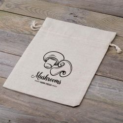 Bag like linen with printing 22 x 30 cm - for mushrooms Shopping and kitchen storage solutions