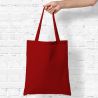 Cotton grocery tote bag 38 x 42 cm with long handles - red Shopping bags with handles