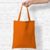 Cotton grocery tote bag 38 x 42 cm with long handles - orange Halloween