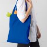 Cotton grocery tote bag 38 x 42 cm with long handles - blue Shopping bags with handles