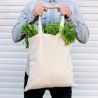 Cotton grocery tote bag 38 x 42 cm with long handles - natural Clothing and underwear