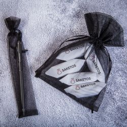 Organza bags 3,5 x 19 cm - black Hen and stag night
