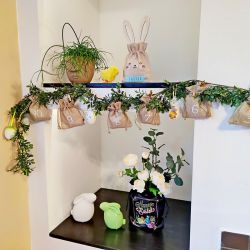Satin bag, sized 26 x 35 cm- Easter egg chalk effect Satin bags