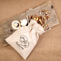 Bag like linen with printing 22 x 30 cm - for mushrooms Garden and domestic plants