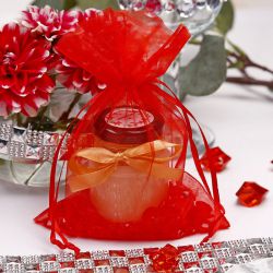 Organza bags 13 x 18 cm - red Red bags