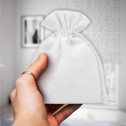 Cotton pouches 9 x 12 cm - white White bags